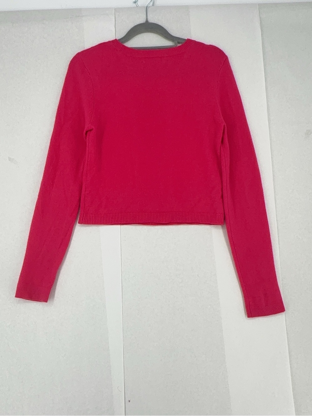 Alice + Olivia Hot Pink Cashmere Cropped Sweater Size s - Picture 2 of 7